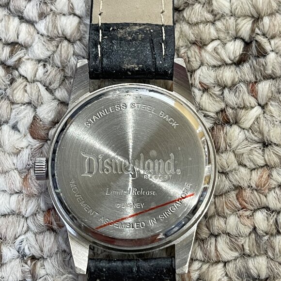 Men's Disneyland Mickey Mouse Watch Limited Edition Leather Black 1.25" - Picture 4 of 5